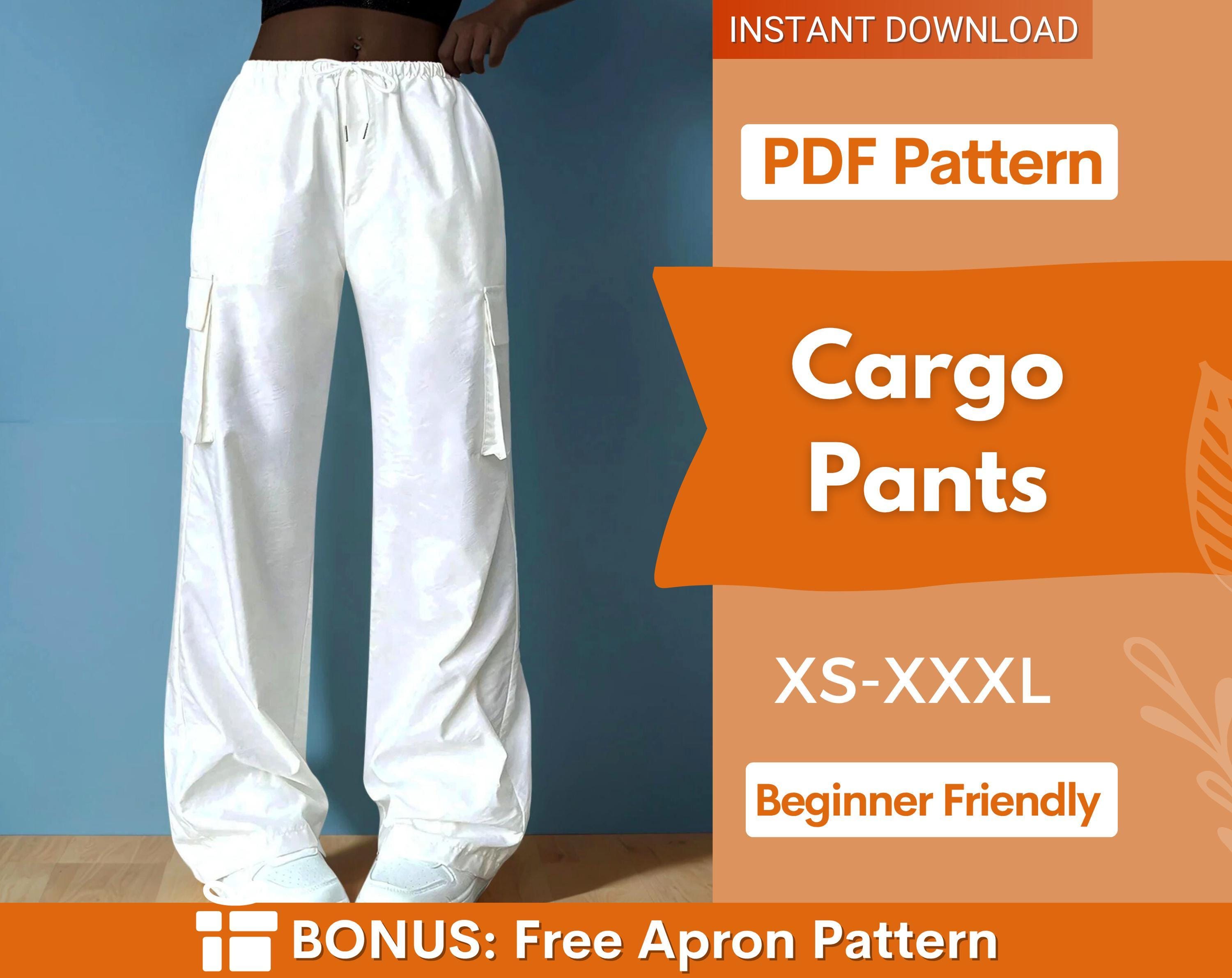 Cargo Pants Pattern, Pants Pattern, Women Wide Leg Pants Sewing Pattern, Sewing Pattern Women, Pants with Pockets, Cargo Trousers