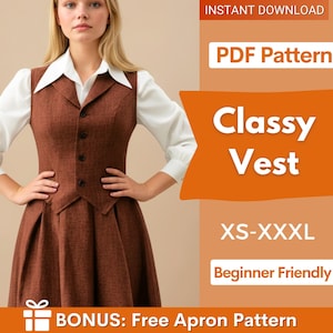 Vest naaipatroon voor vrouwen, vestpatroon, naaipatronen, dames vestpatroon, blazer dames, trendy vest, vest met kraagpatroon