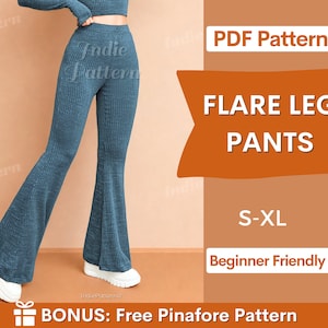 Flare Leg Pants Pattern | Wide Leg Pants Pattern | Comfy Pants Sewing Pattern | Flare Pants Pattern | Flare leg Trouser Pattern PDF | S-XL