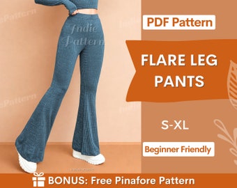 Flare Leg Pants Pattern | Wide Leg Pants Pattern | Comfy Pants Sewing Pattern | Flare Pants Pattern | Flare leg Trouser Pattern PDF | S-XL