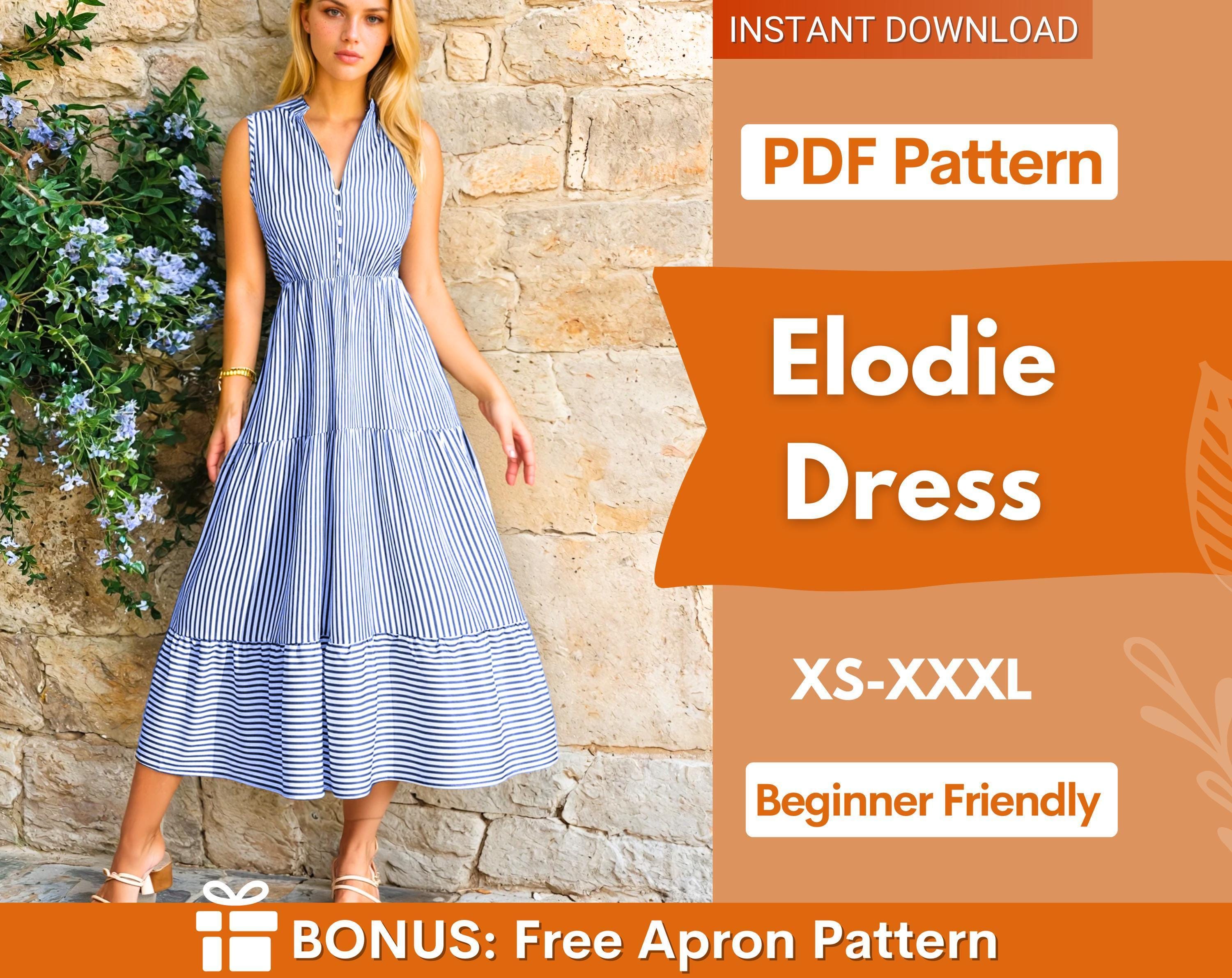 Summer Dress Pattern | Dress Pattern | Sewing Patterns | Women Patterns | Tiered Dress | Sleeveless Dress | Beginner Sewing Pattern Dress