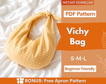Schnittmuster für eine Vichy-Tasche | Schnittmuster für eine Schultertasche | Schnittmuster für eine Umhängetasche | Schultertasche | Schnittmuster für eine Damentasche | Schnittmuster für eine Tasche für Anfänger