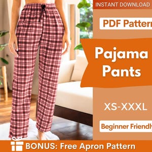 Pajama Pants pattern, Pajama Pattern, PJ Pants pattern, Pyjama Pattern, Lounge Pants Sewing Pattern PDF, Sewing Pattern for Women