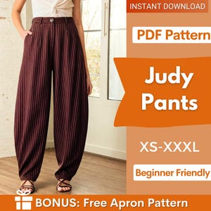Judy Pants Sewing Pattern | Women Pants Pattern | Sewing Patterns | Trousers Pattern | Women Sewing Patterns | Wide Pants Pattern
