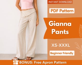 Naaipatroon damesbroek | XS-XXXL | Rechte broek | Naaipatroon broek | Lage taille broek dames naaipatroon | Y2K-broekpatroon