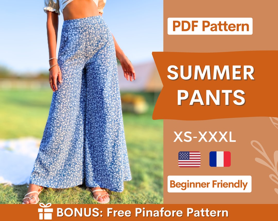 Wide Leg Pants Pattern XS-XXXL Comfy Pants (Instant Download) - Etsy