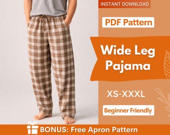 Weites Bein Pyjama Hose Schnittmuster , Pyjama Hose Männer, Pyjama für Männer Schnittmuster, Männer Hose Schnittmuster, Männer Schnittmuster Pyjama