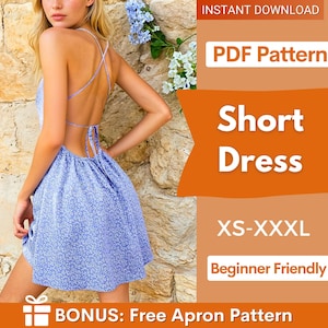 Summer Dress Pattern | Mini Dress Pattern | Dress Sewing pattern | Women Pattern | Sewing Patterns | Short Dress Sewing Pattern
