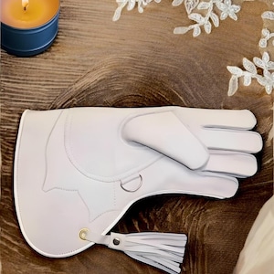 Gant de mariage blanc double peau Fauconnerie Tailles dames