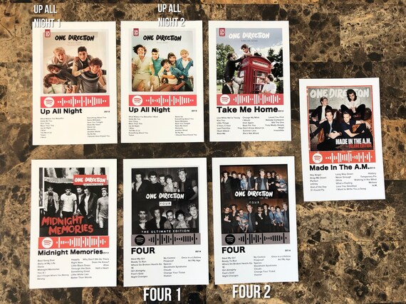 One Direction Album Cover Prints Spotify Code Poster Photo Etsy