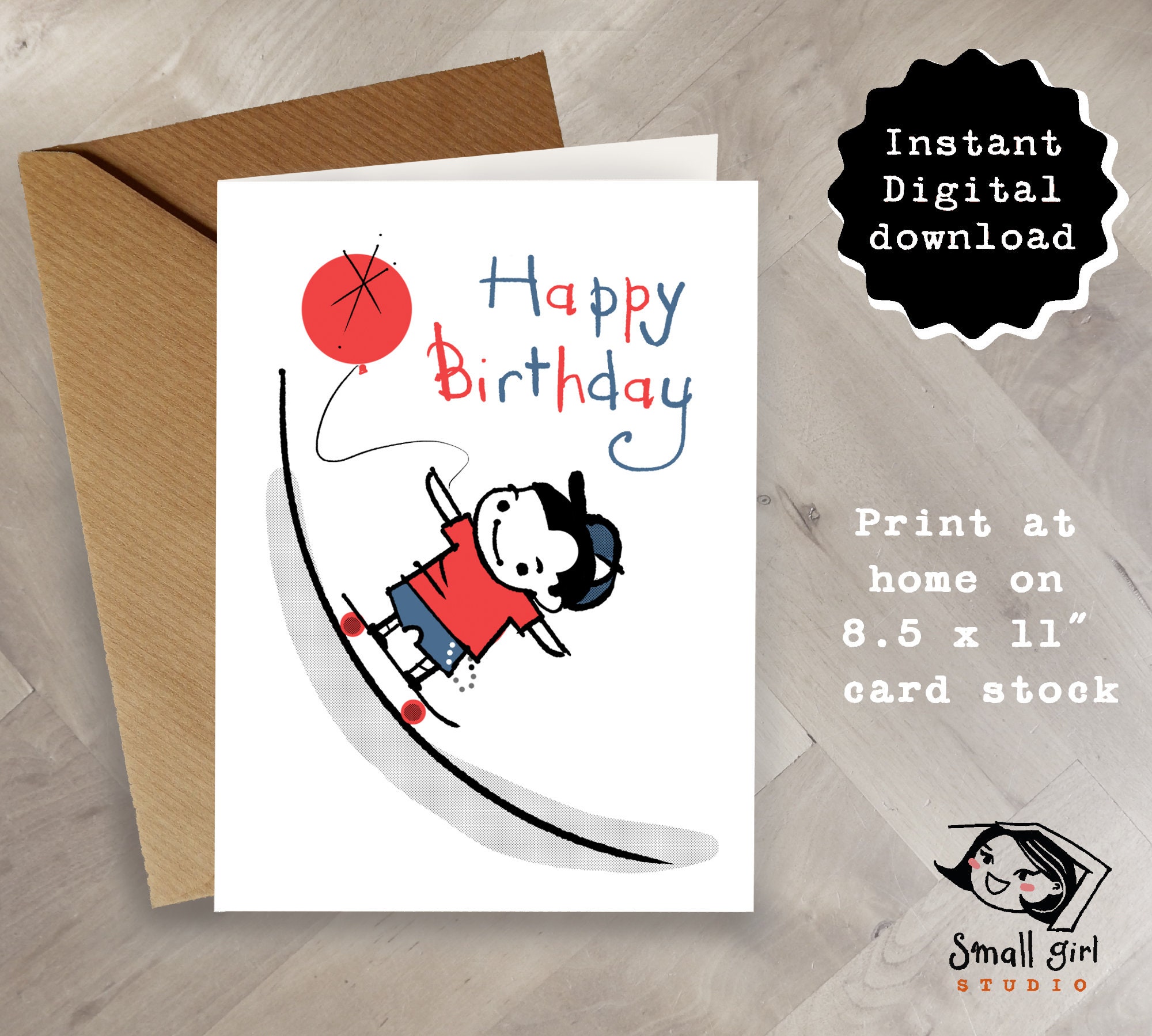 printable birthday card skateboarder happy birthday retro etsy ireland