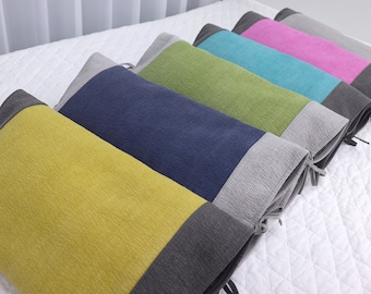 Korean Buckwheat Pillow, Natural Cotton Cover, Removable Tie Ribbon Cushion