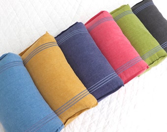 Minimal Line Rectangle Buckwheat Pillow, KoreanCotton Cervical Support Bed Cushion