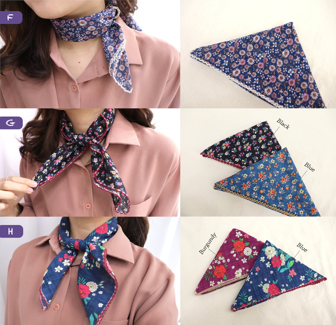 Women's handkerchief scarf/100 Organic Gauze Etsy