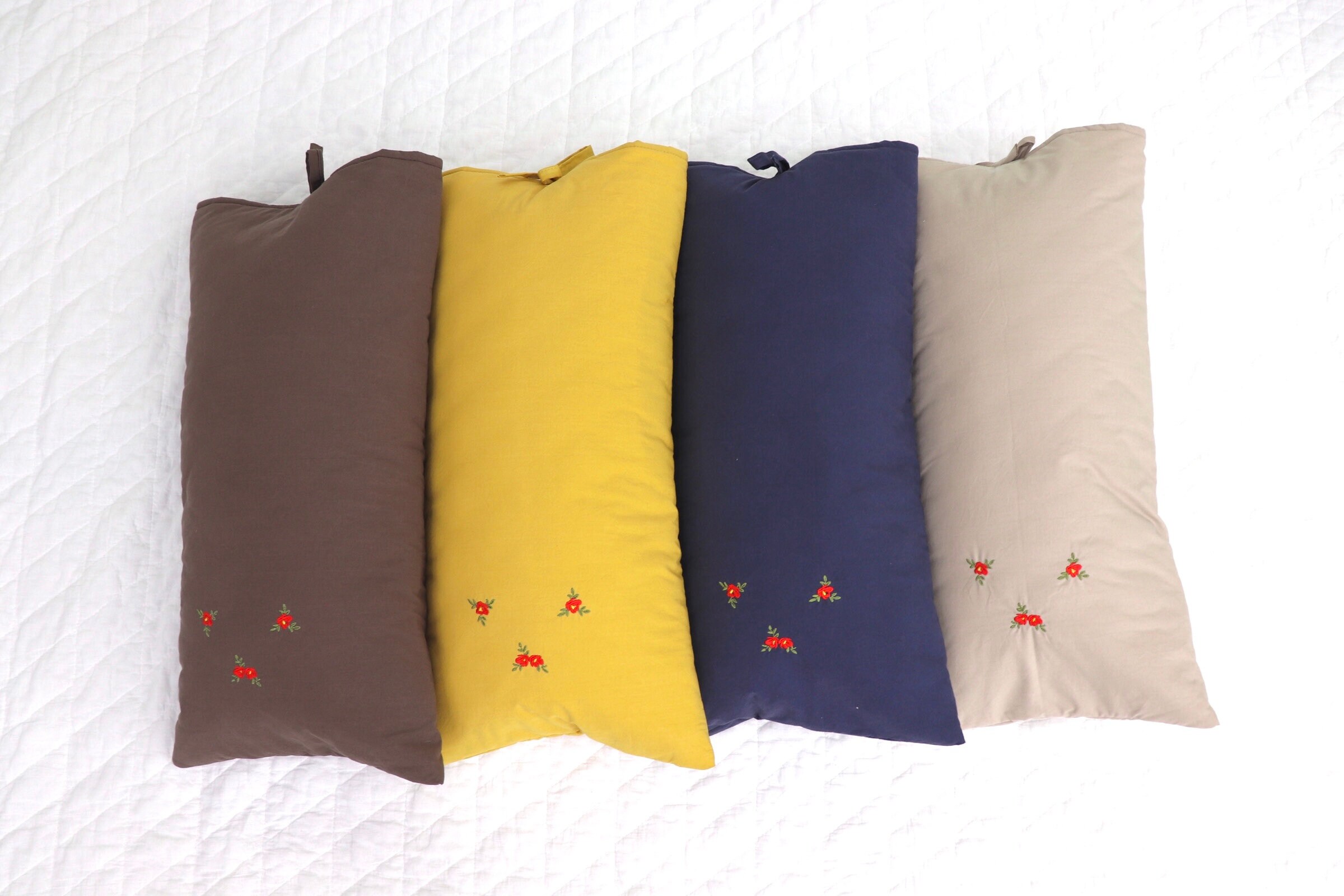 Red Flower Natural Buckwheat Pillows With High Quality Cotton Etsy