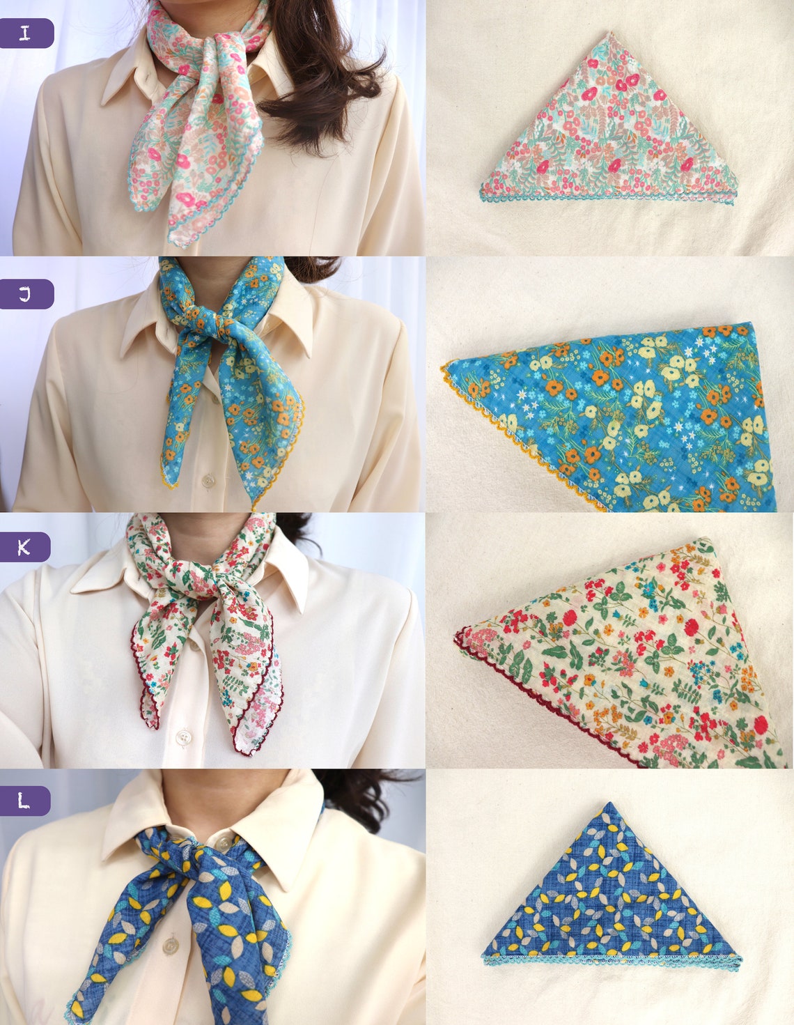 Women's handkerchief scarf/100 Organic Gauze Etsy