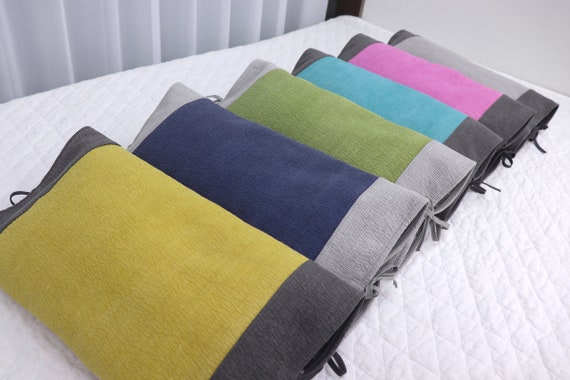 Korean Buckwheat Pillow, Natural Cotton Cover, Removable Tie Ribbon Cushion