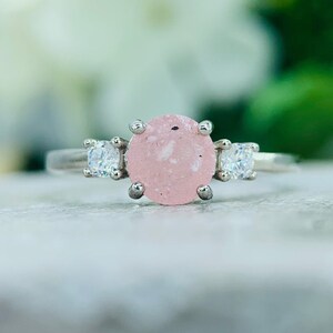 Softness * keepsake ring * memorial * stone with ashes * custom jewelry * crystal stone * memorial stone * ashes in gemstone * rose quartz