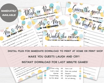 Bachelorette Party Games, Hen Party Games, Bridal Shower Games, Hen Night, Drinking Games, Hen Do Dirty Rude,  printables, instant download