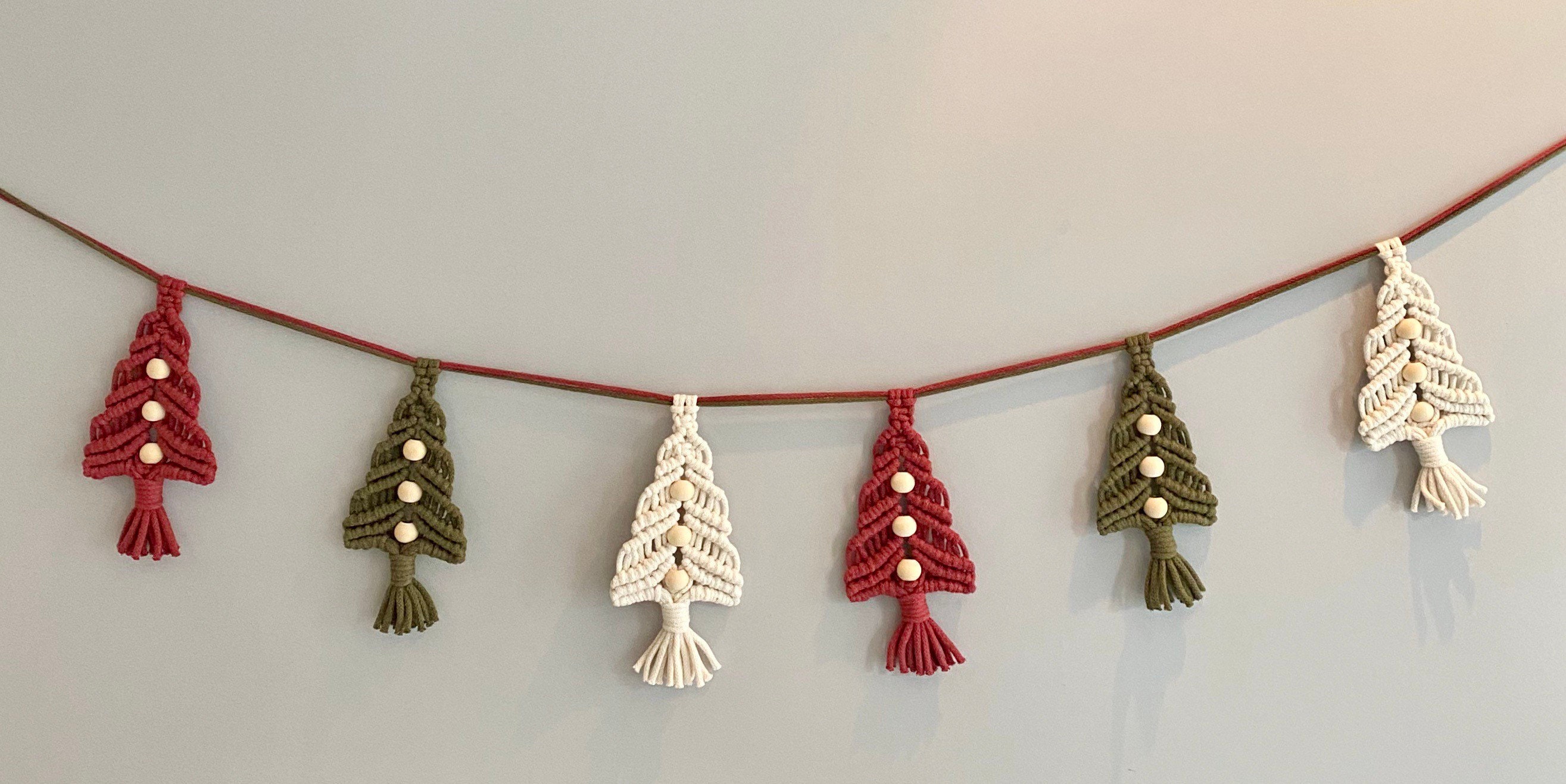 Macrame Christmas Tree Garland Etsy UK