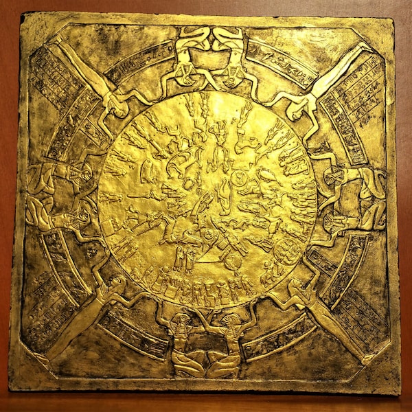 DENDERA ZODIAC 11.4" Réplica Antiguo Egipto La Era de los Ptolomeos, Regalo Original para el Día del Padre, Vintage, Decoración de Lujo