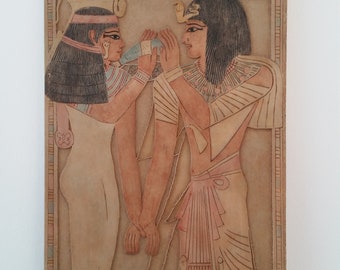 古代エジプトの壁画レリーフ：クヌム神とセクメト女神の芸術 - Etsy 日本