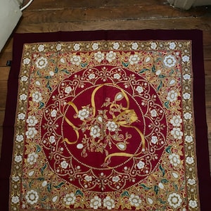 Vintage Jean Patou scarf en soie imprinted