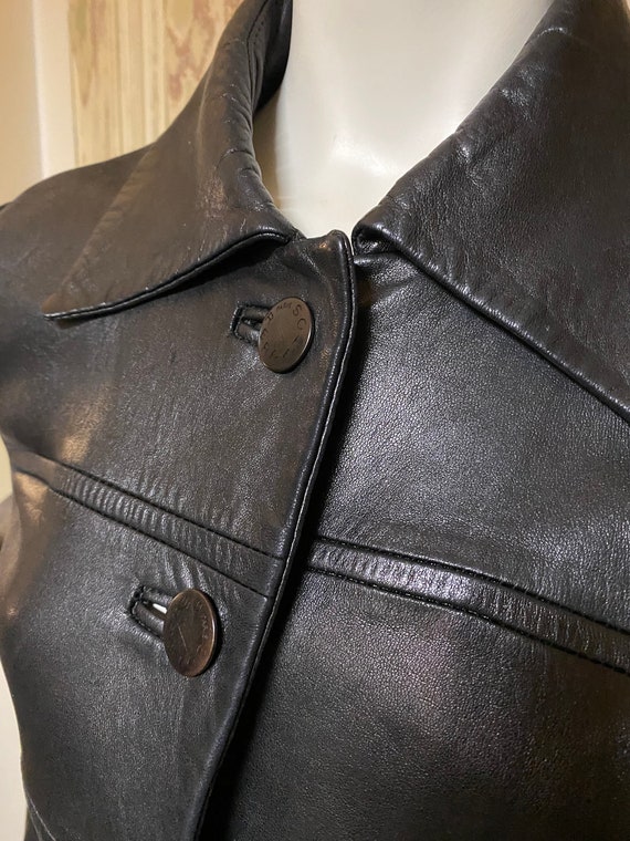 Veste en cuir noir Scherrer vintage - Gem