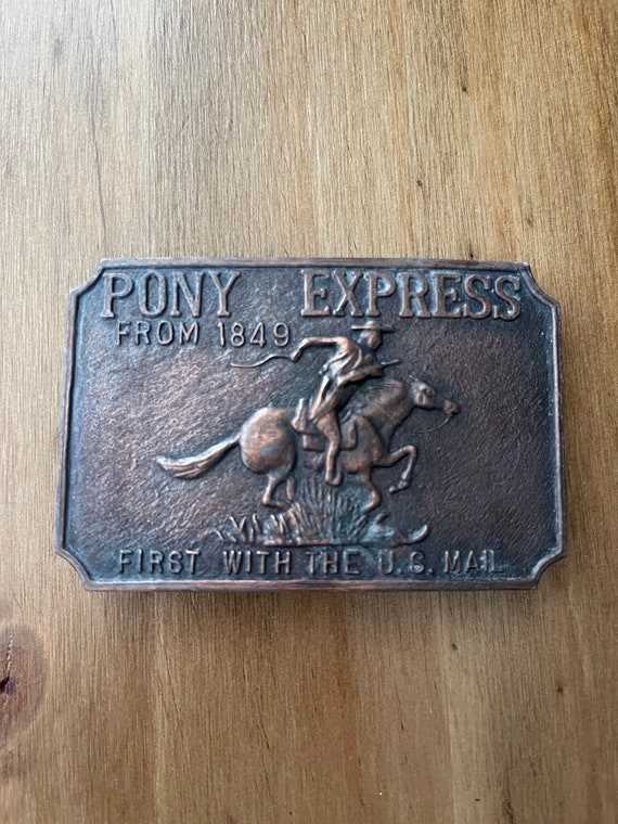 Pony express belt buckle