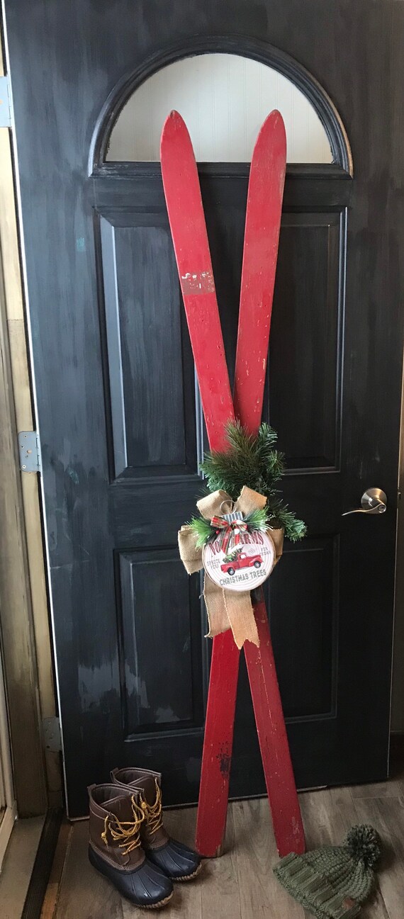 Decoración de invierno de esquí de madera | Etsy