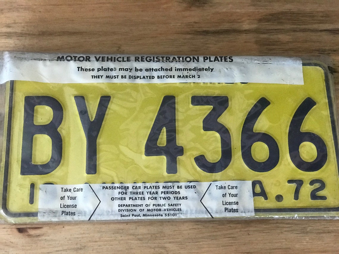 Minnesota 1972 License Plates Etsy