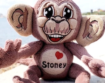 Custom Monkey plush, Funny Macaque, Monkey stuffed Animal, Personalized soft toy, Gift for monkey fans