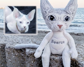 Sphynx Cat plush, Hairless cat stuffed animal, Pet replica, Cat lover gift idea, Sphynx cat decor, Pet Loss Gift, Cat memorial