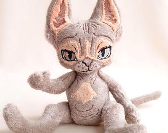 Sphynx Cat Figurine - Gift for a Lover of Hairless Cats