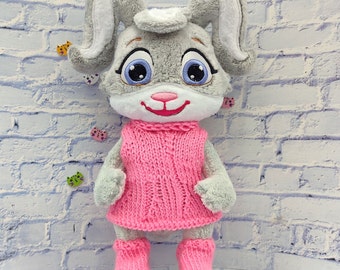 Peluche lapin mignon, commission en peluche personnalisée, adorable lapin en peluche