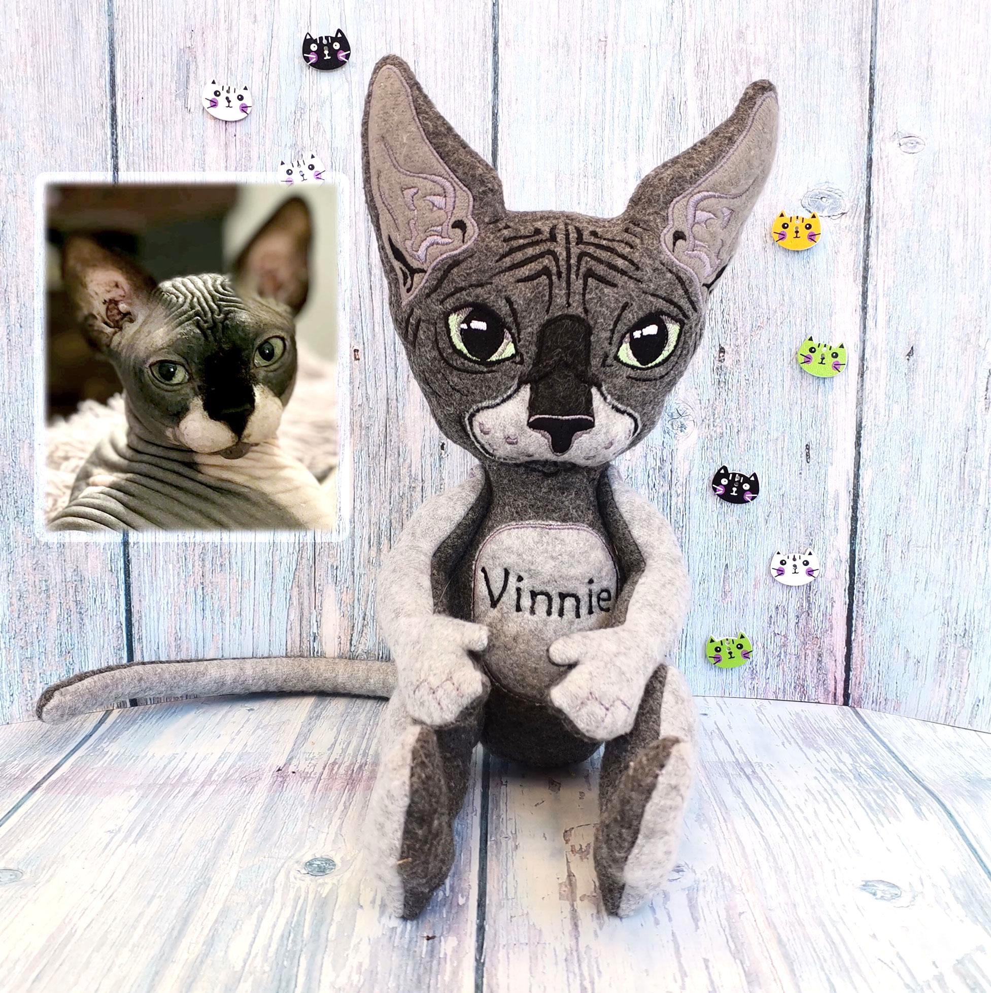 Sphynx plush, Plush from a cat picture, Custom stuffed cat, Personalized order for the cat lover