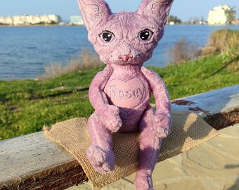 Embroidered Sphynx Cat Plush