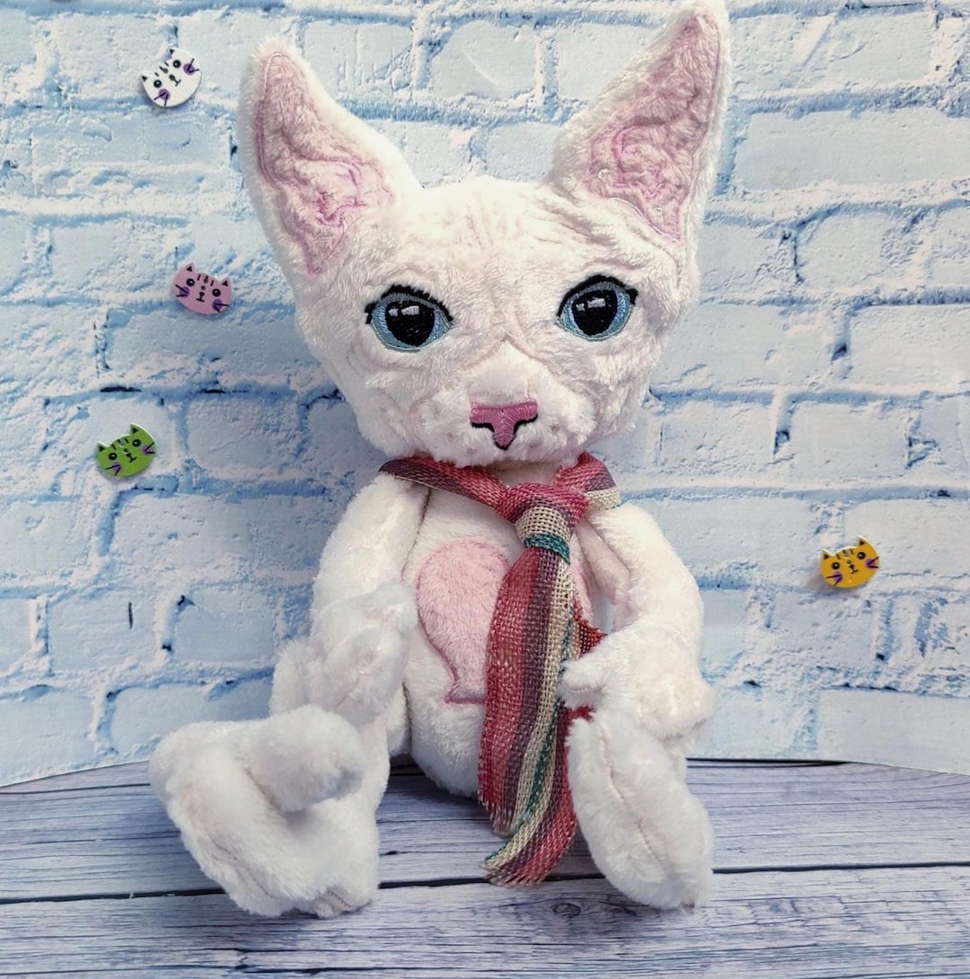 Peluche de gato personalizado, juguete suave de la raza Sphynx