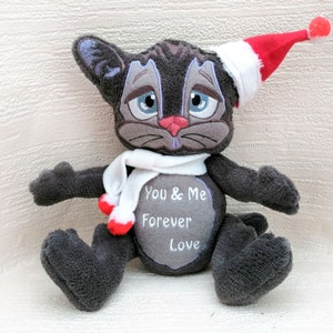 Custom cat plush, Custom Pet Plush, Gray plush cat, Cat art doll, Pet sympathy gift, Cat lover gift for girls image 8