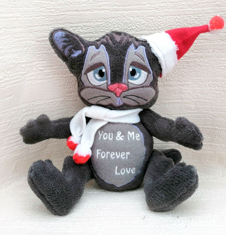 Custom cat plush, Custom Pet Plush, Gray plush cat, Cat art doll, Pet sympathy gift, Cat lover gift for girls image 8