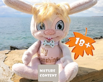 Peluche lapin personnalisée, jouet sexuel en peluche, animal en peluche pénis, contenu mature, jouet sexuel furry, cadeau de fête drôle, cadeau d’anniversaire Gag, cadeau de divorce