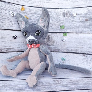 Chat Sphynx Peluche, Chat sans poils, Kawaii Sphynx, Poupée Chat Sphynx, Cadeau amoureux des chats, Cadeau de sympathie pour animaux de compagnie image 10