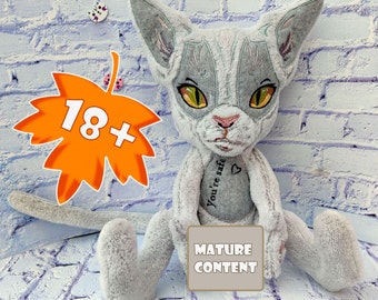 Funny cat, Furry sex toy, Mature content, Penis cat toy, Adult humor, Sex Toy Plush, Unusual gift