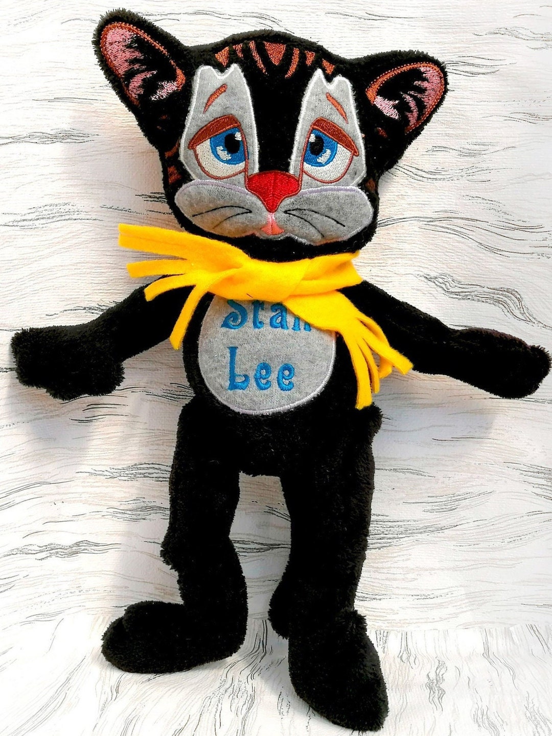 Black Cat Soft Toy With Name Cat Plush Gift for Cat Lover Etsy