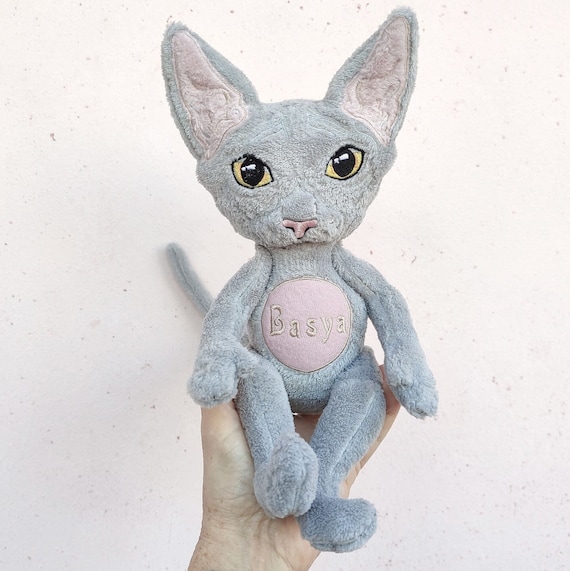 Sphynx Cat Plush Hairless Cat Custom Pet Plush Personalized