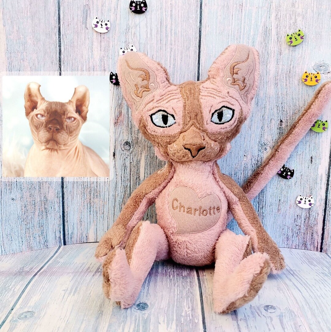 Cat Sphynx Plush Hairless Cat Stuffed Animal Sphynx Cat in Etsy