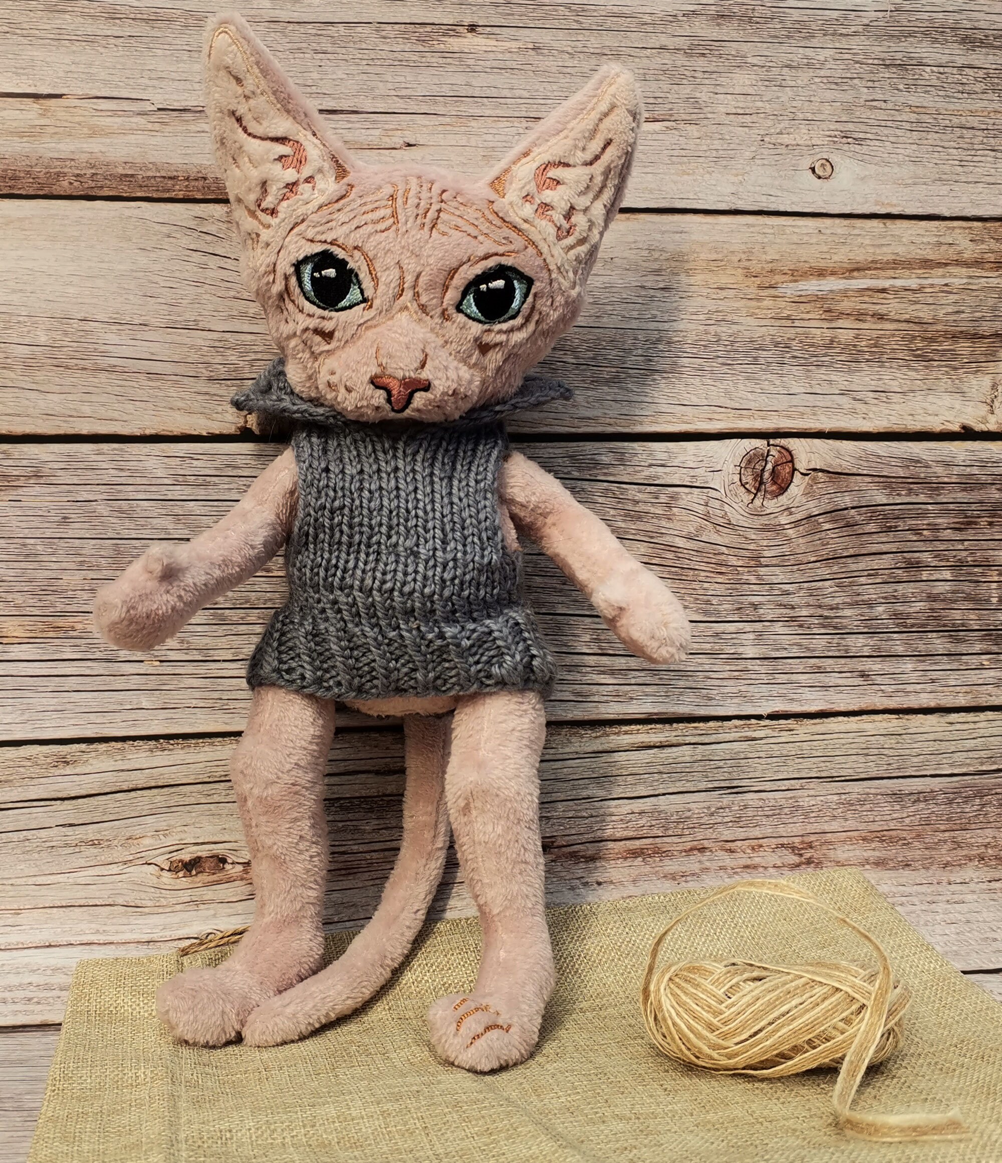 Custom Stuffed Animal of Your Pet Sphynx Cat Teddy Cat in a Etsy