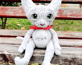 Custom Cat Plush, Personalized Sphynx Kitten Stuffed Animal