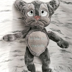 Custom cat plush, Custom Pet Plush, Gray plush cat, Cat art doll, Pet sympathy gift, Cat lover gift for girls image 10