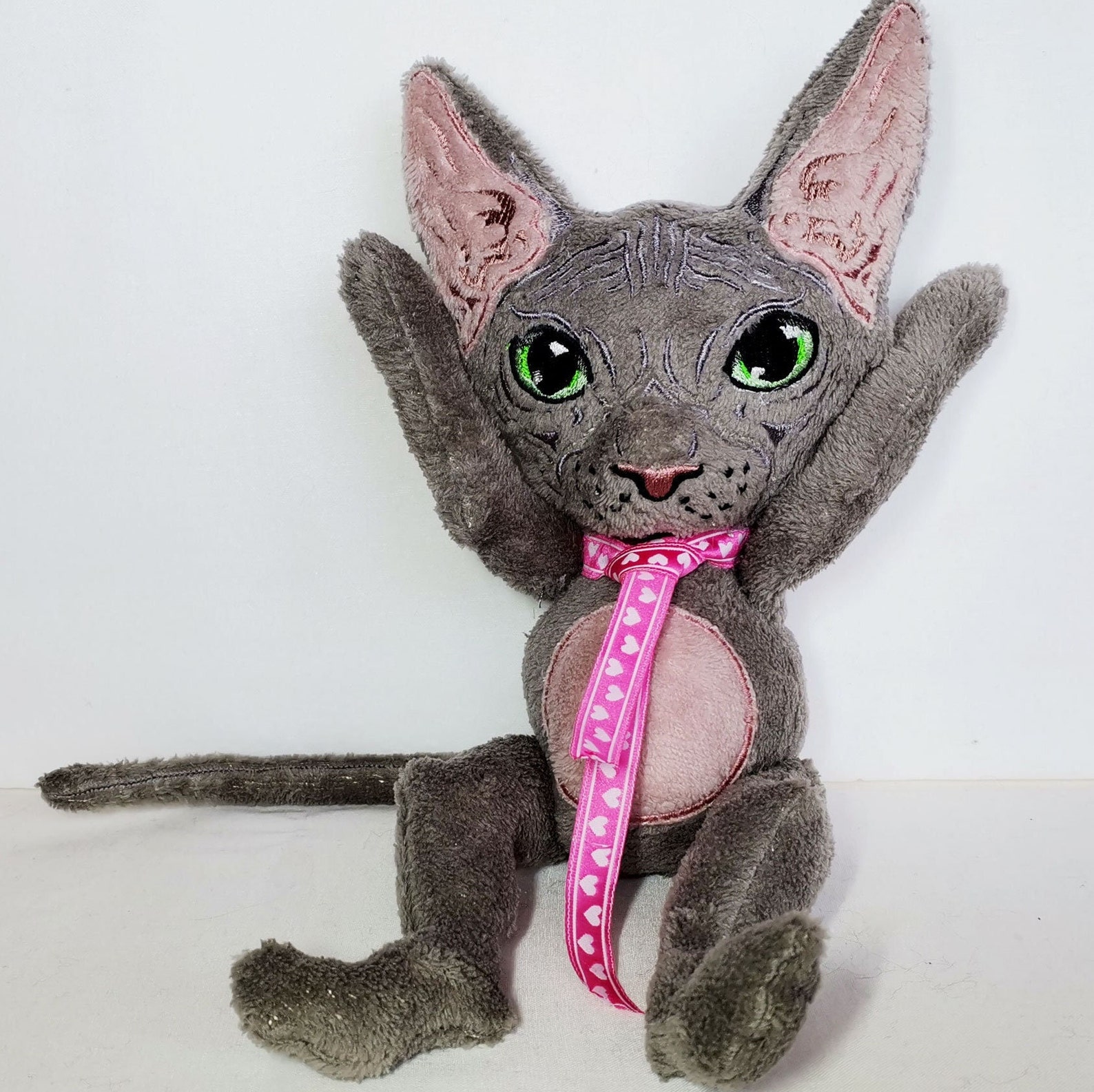 Sphynx Cat Brown Plush Cat Hairless Cat Stuffed Animal Toy Etsy
